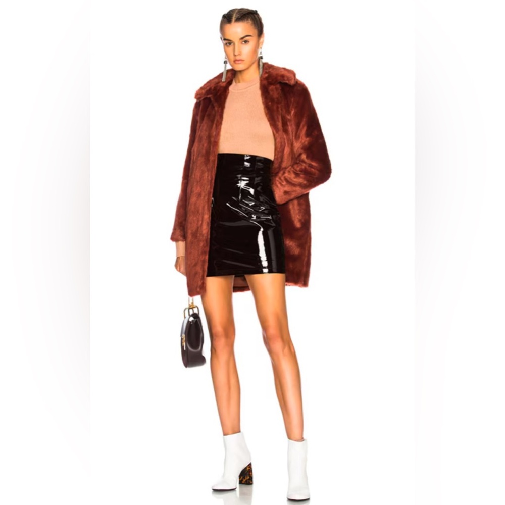 Long tan coat with adjustable tie waist, knee length, shawl collar, sz M/L - Picture 10 of 11